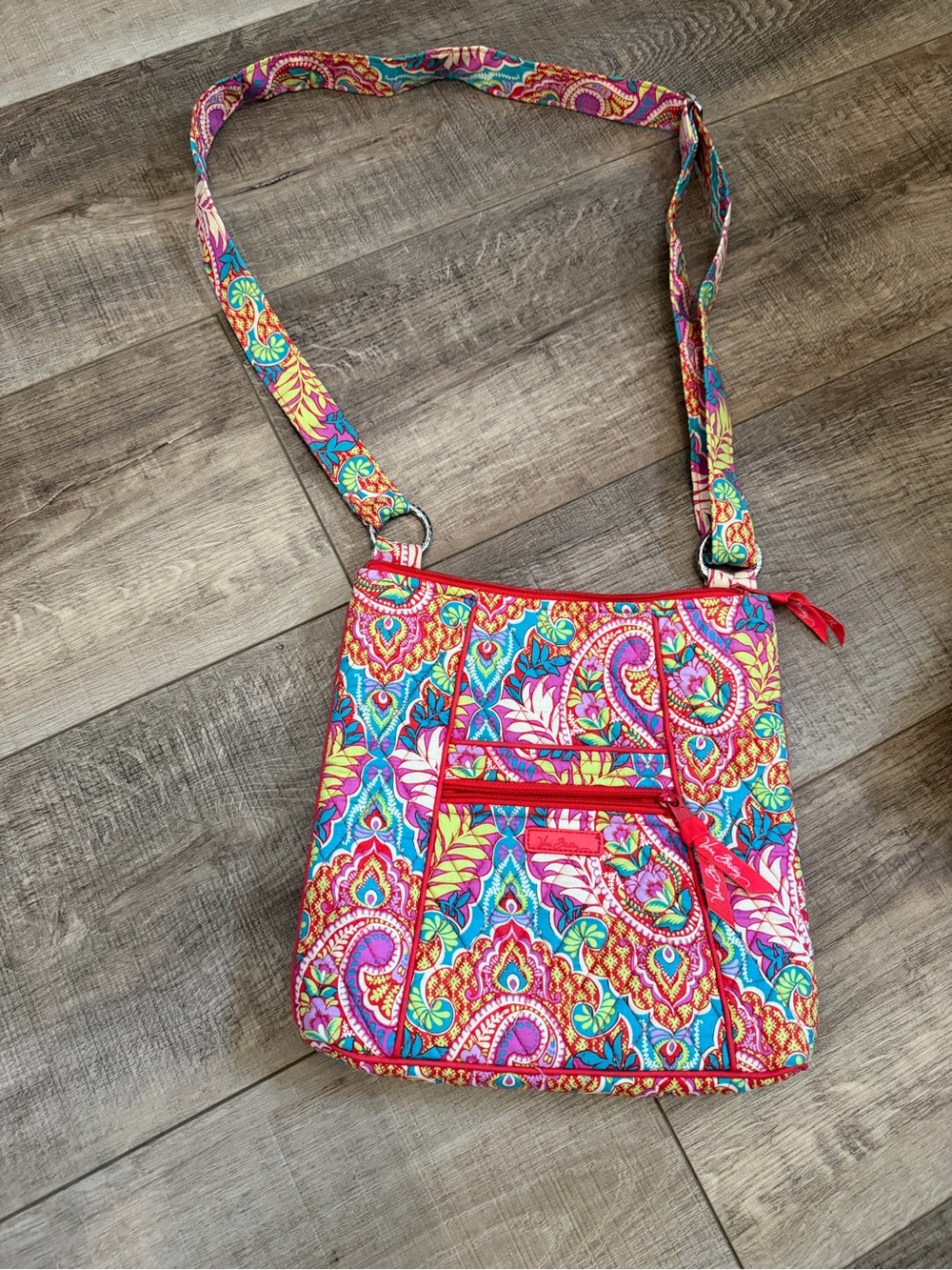 Vera Bradley Multicolor Paisley Crossbody — Pink, Blue & Yellow